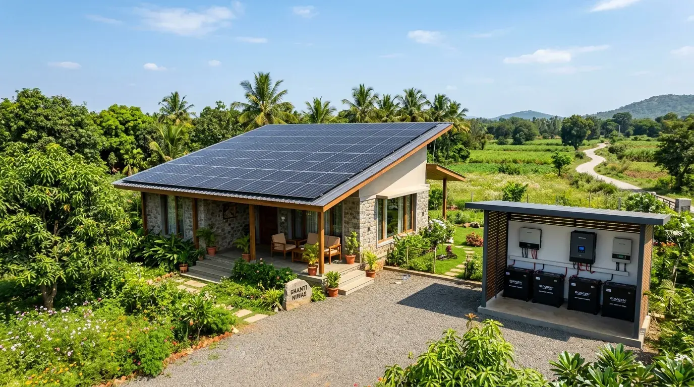 Modern Home with Solar Panels